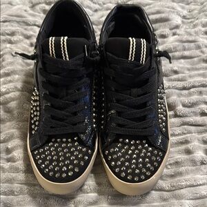 ShuShop Black and Silver Studded Sneakers - SO CUTE & NEVER WORN